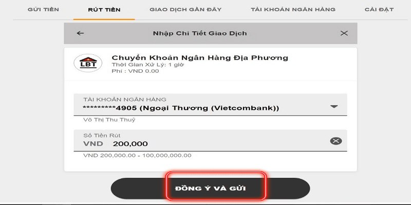 Thực hiện đúng quy trình rút tiền tại 188bet